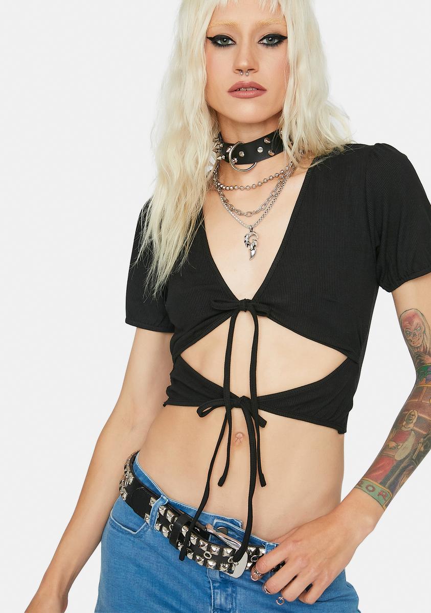 cut out front crop top