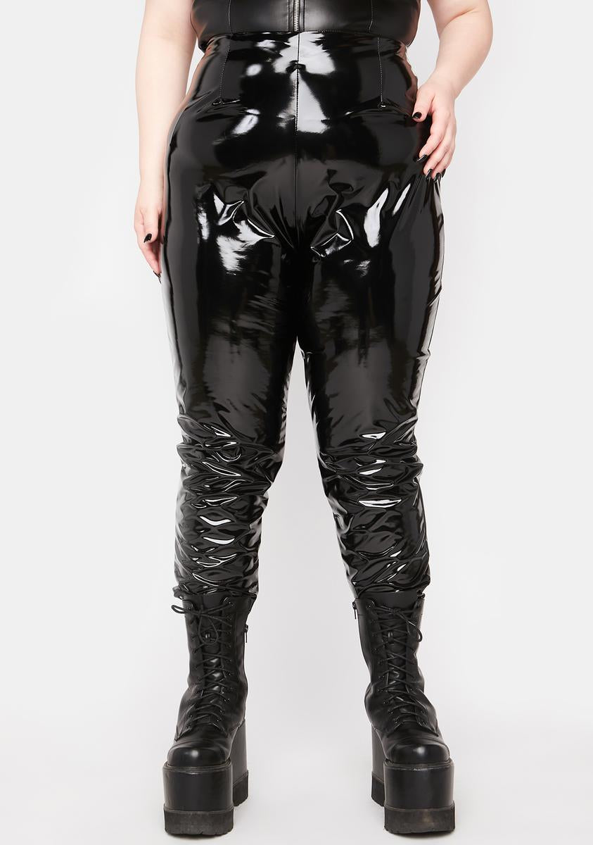 Waistband Pants Plus Vinyl Pants Vinyl Plus Size Pvc Trousers
