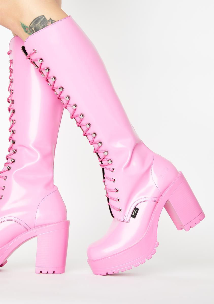 ROC Boots Australia Pink Lash Boots Dolls Kill