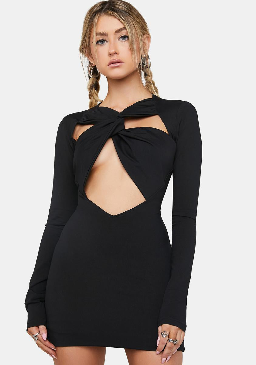 Lioness Crossover Cutout Long Sleeve Mini Dress