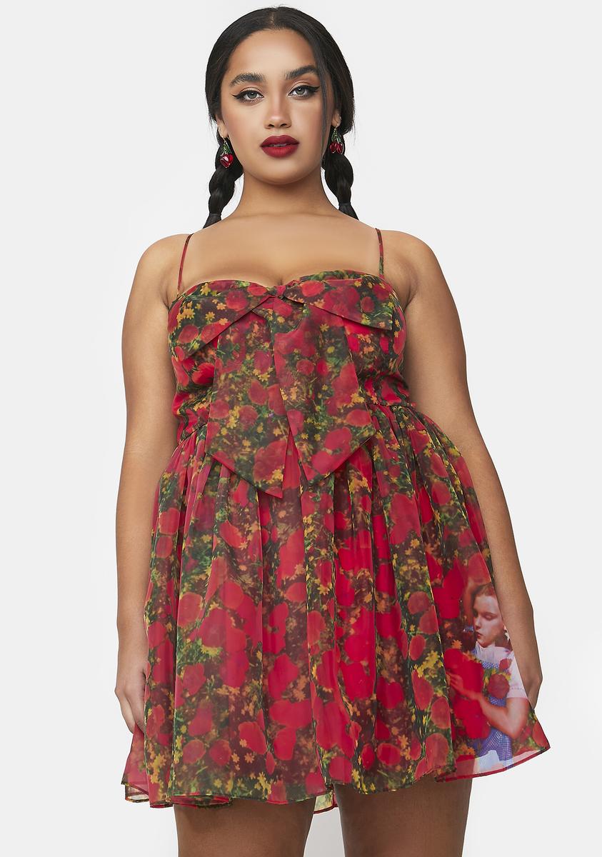 plus size red babydoll dress Final Sale Plus Size Poplin Babydoll Flare Mini Dress in Red