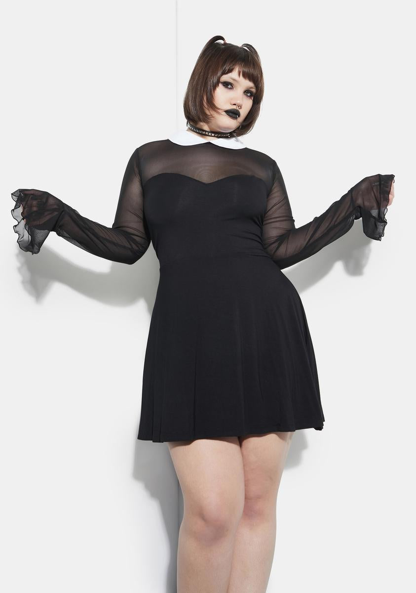 black skater dress with mesh Strapless Crystal Mesh A Line Dress Black