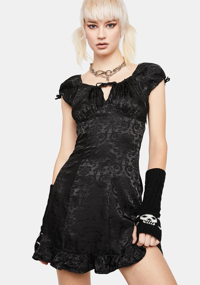 chinese dress traditional Black Friday Satin Brocade Mini Dress
