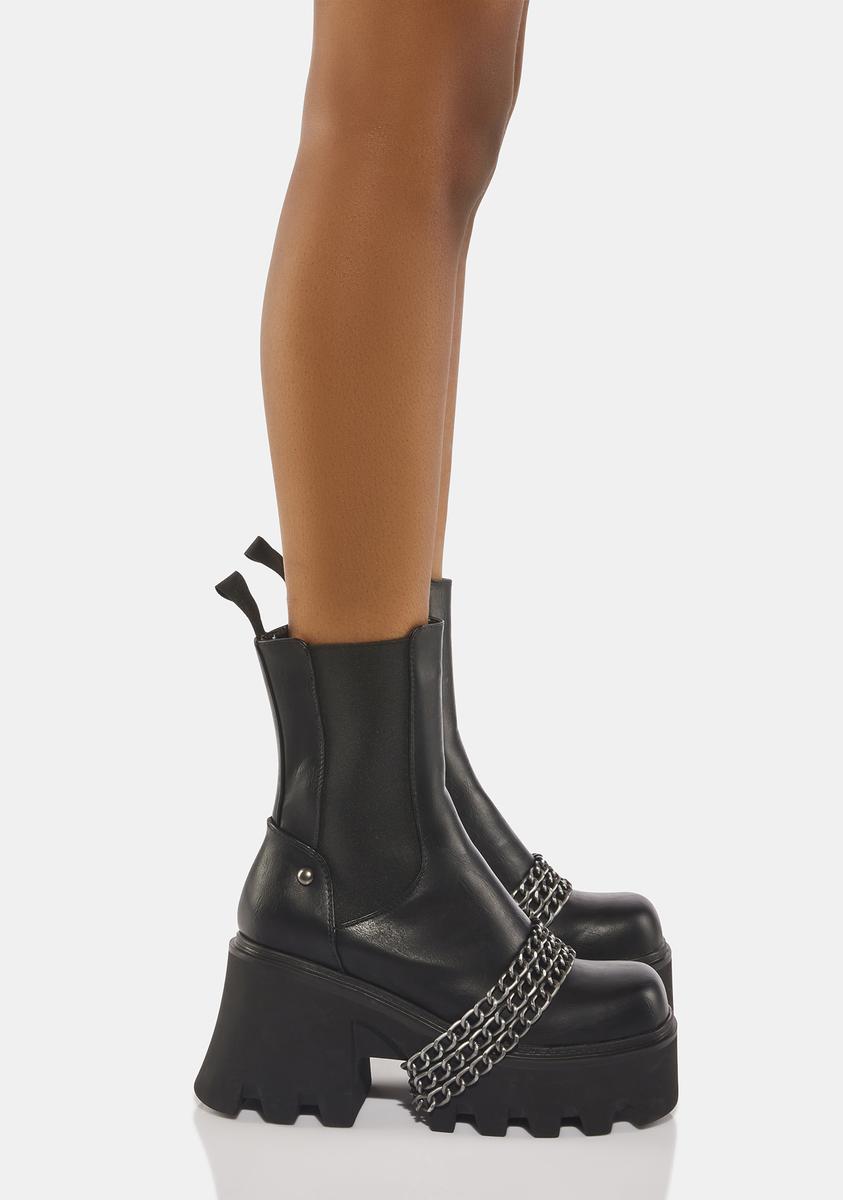 Lamoda Evening Stroll Chelsea Ankle Boots Black – Dolls Kill