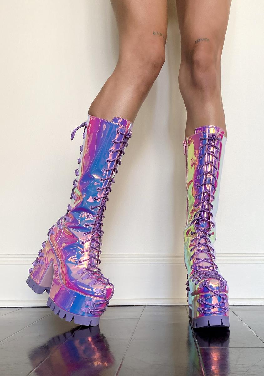 Dolls kill on sale iridescent boots