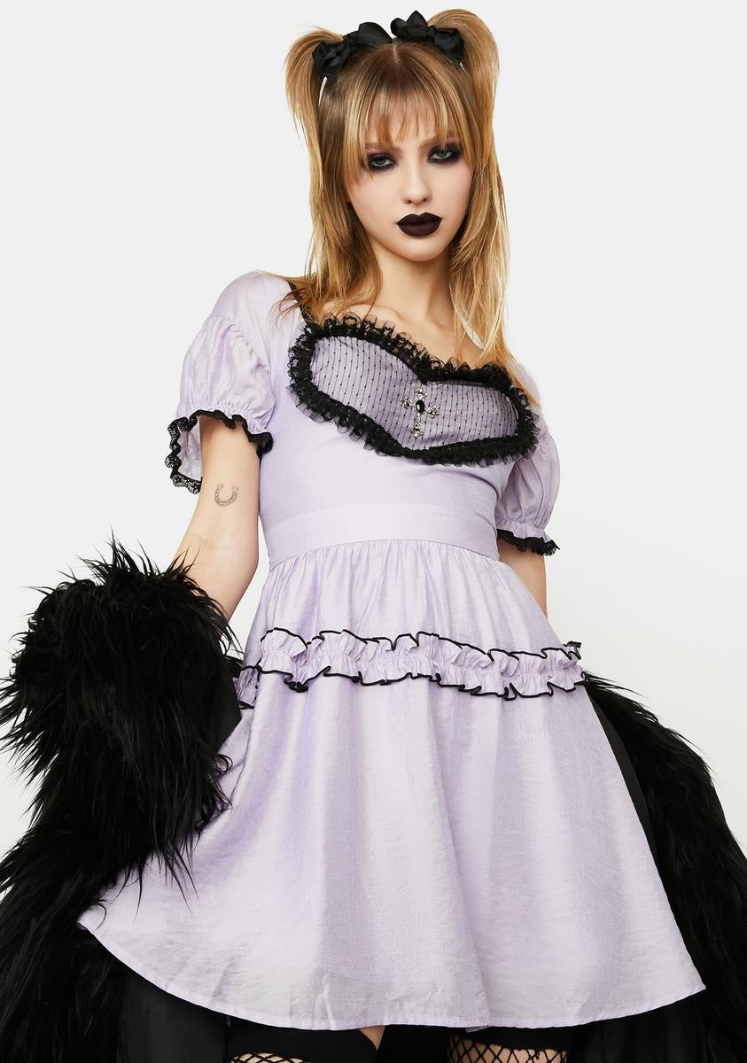purple heart dress Elizabeth Heart Cut-Out Dress XL / Purple