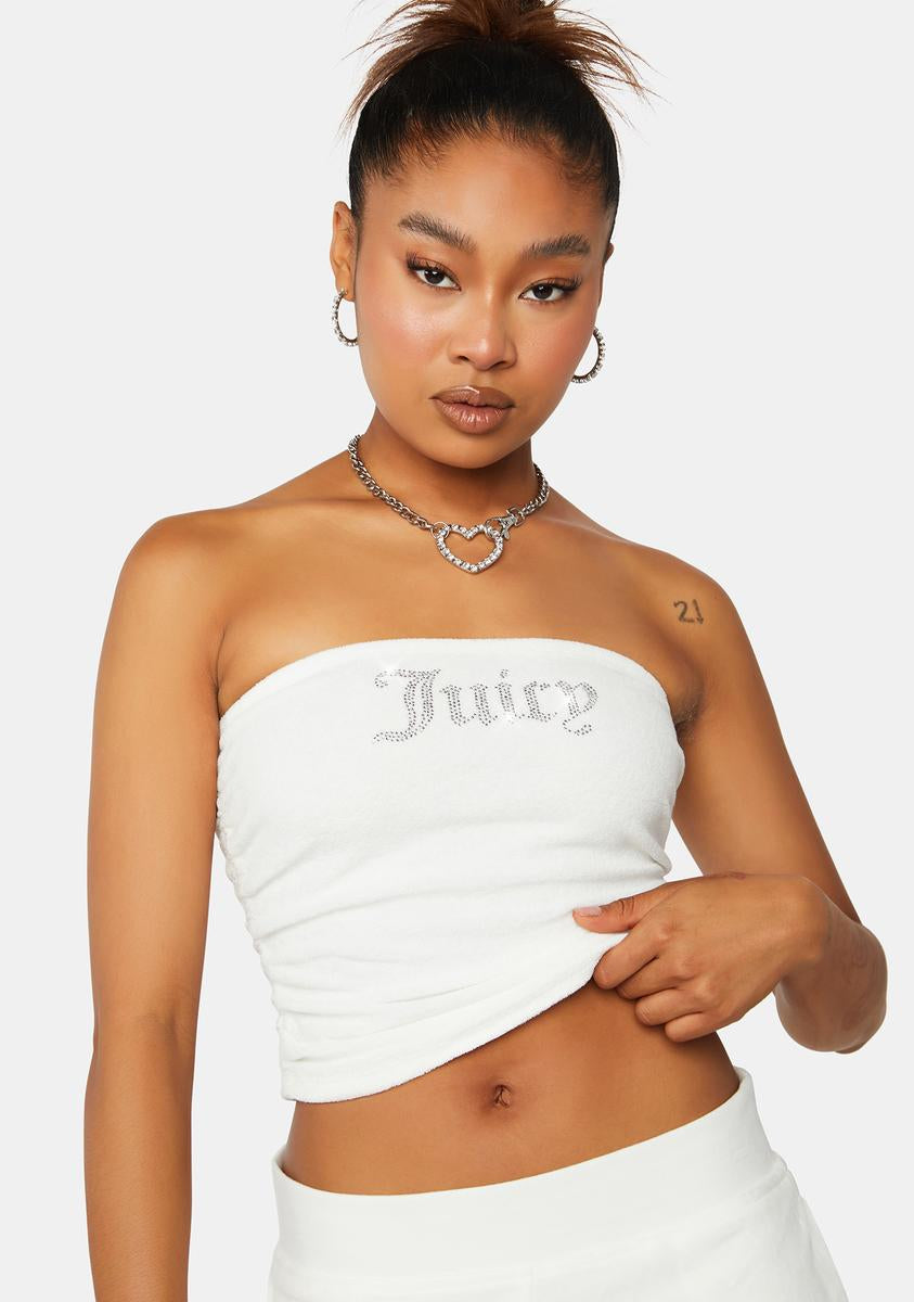 Juicy Couture Cream Soda Bling Tube Top – Dolls Kill