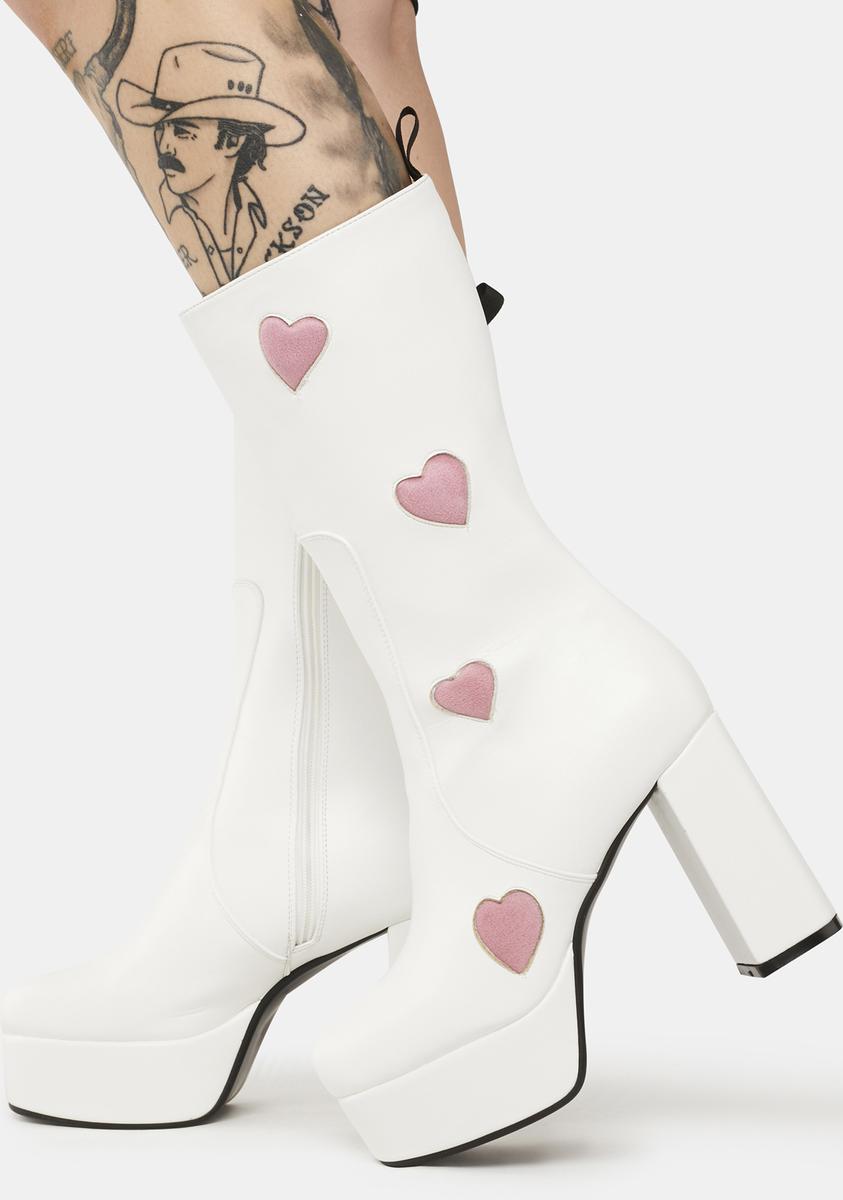 Gogo Boots White Boots Wide Calf Lamoda Wide Calf Heart Detail