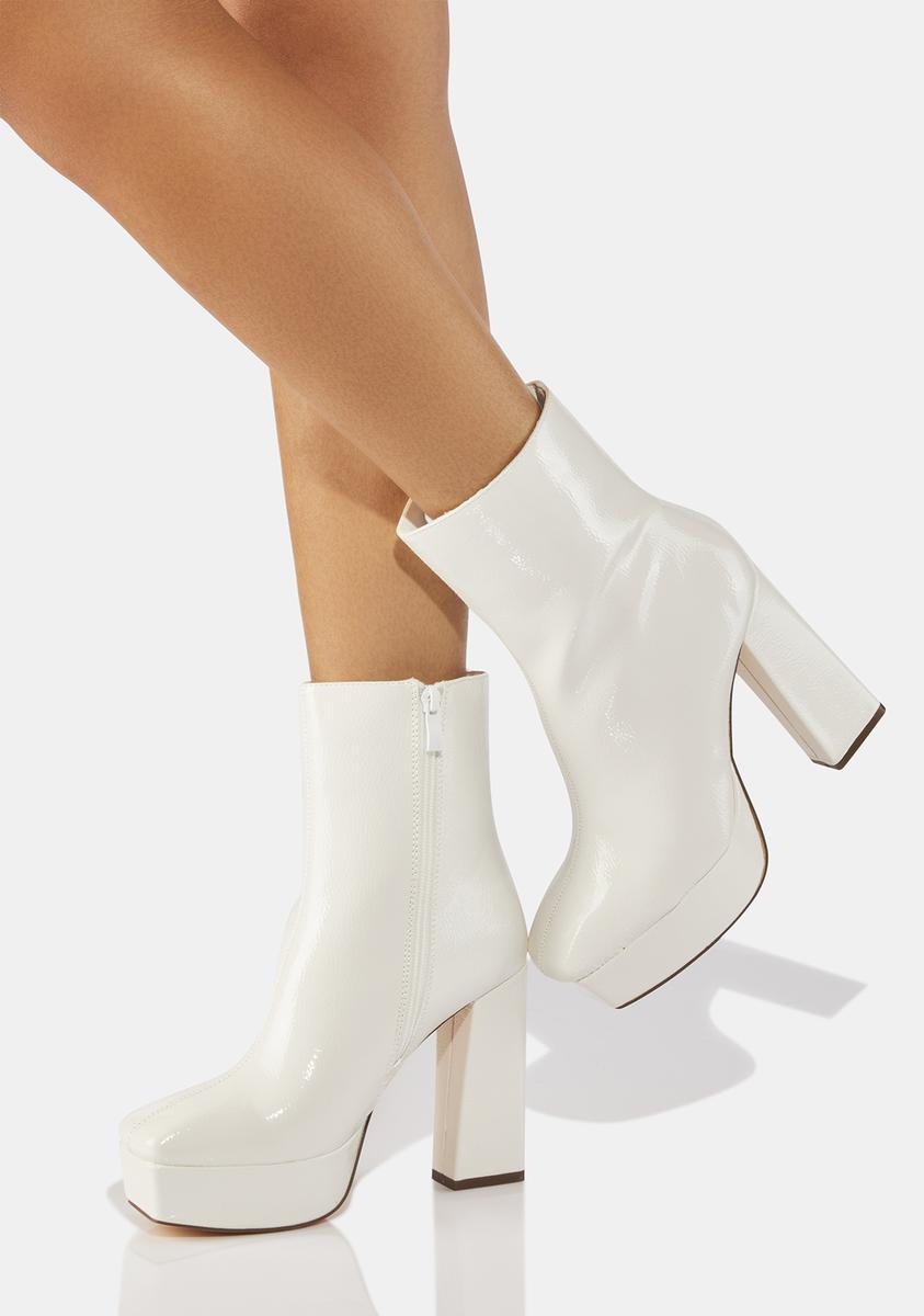 White platform hotsell boot heels