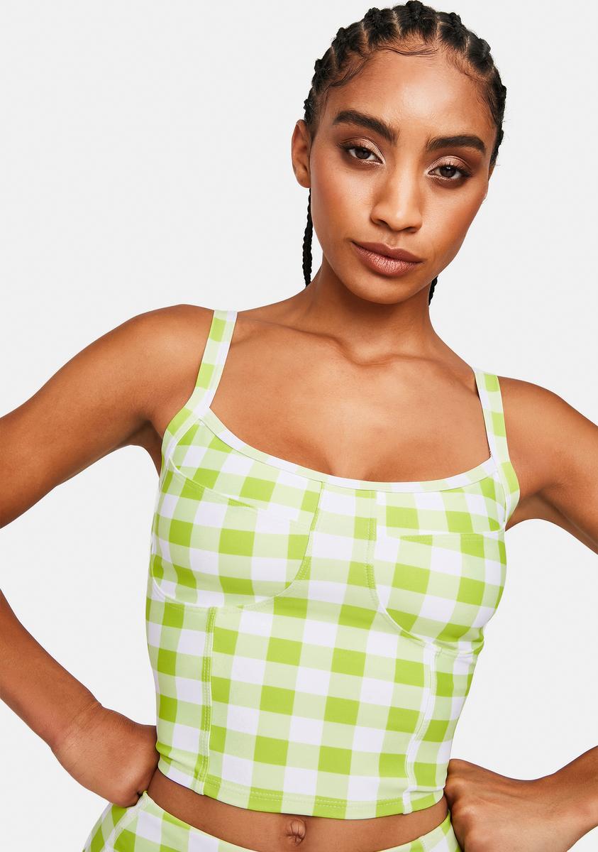 gingham bustier top
