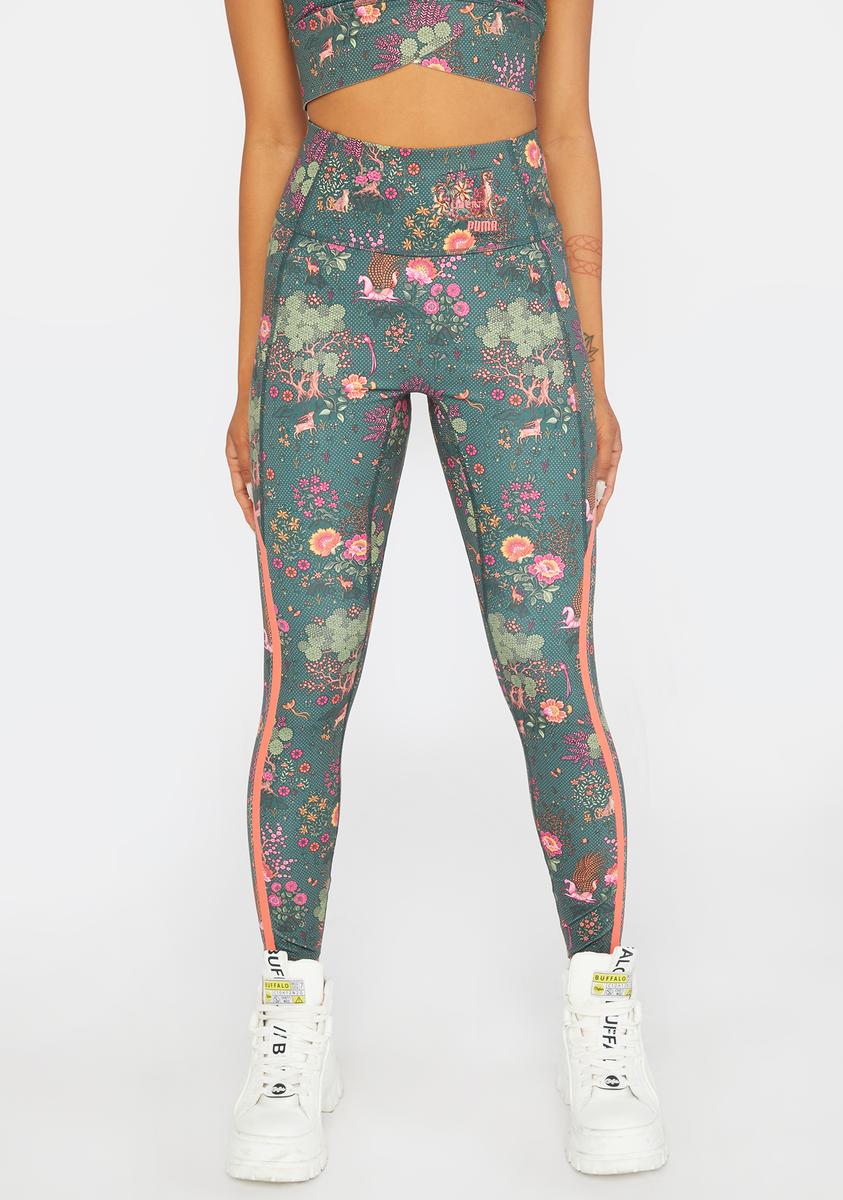 Puma X Liberty Forever Luxe Leggings Floral Blue Dolls Kill