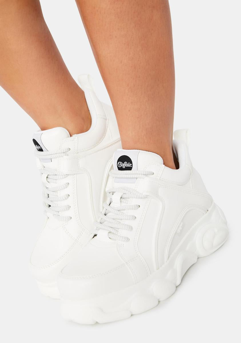 Chunky Trainers Buffalo Corin Low Platform Trainers In White Shop