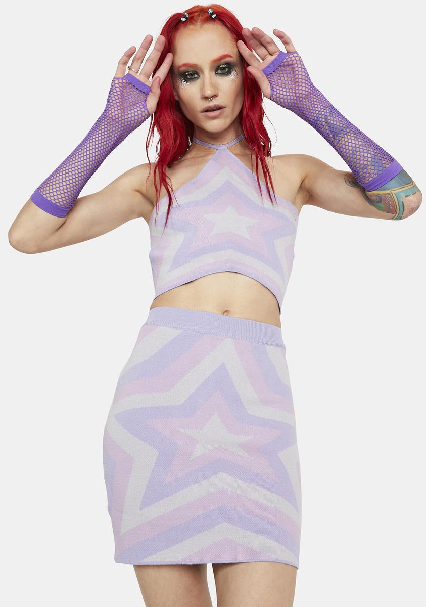 Multi-Color Psychedelic Starburst Skirt XL