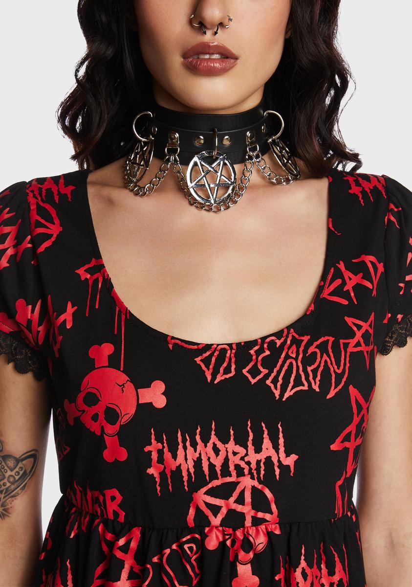 Black AYNAT PENTAGRAM CHOCKER main image 1
