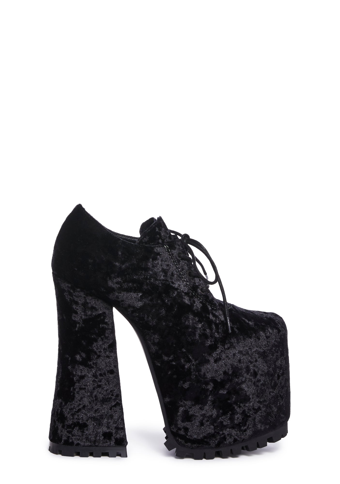Widow Crushed Velvet Platform Mary Janes - Black â Dolls Kill