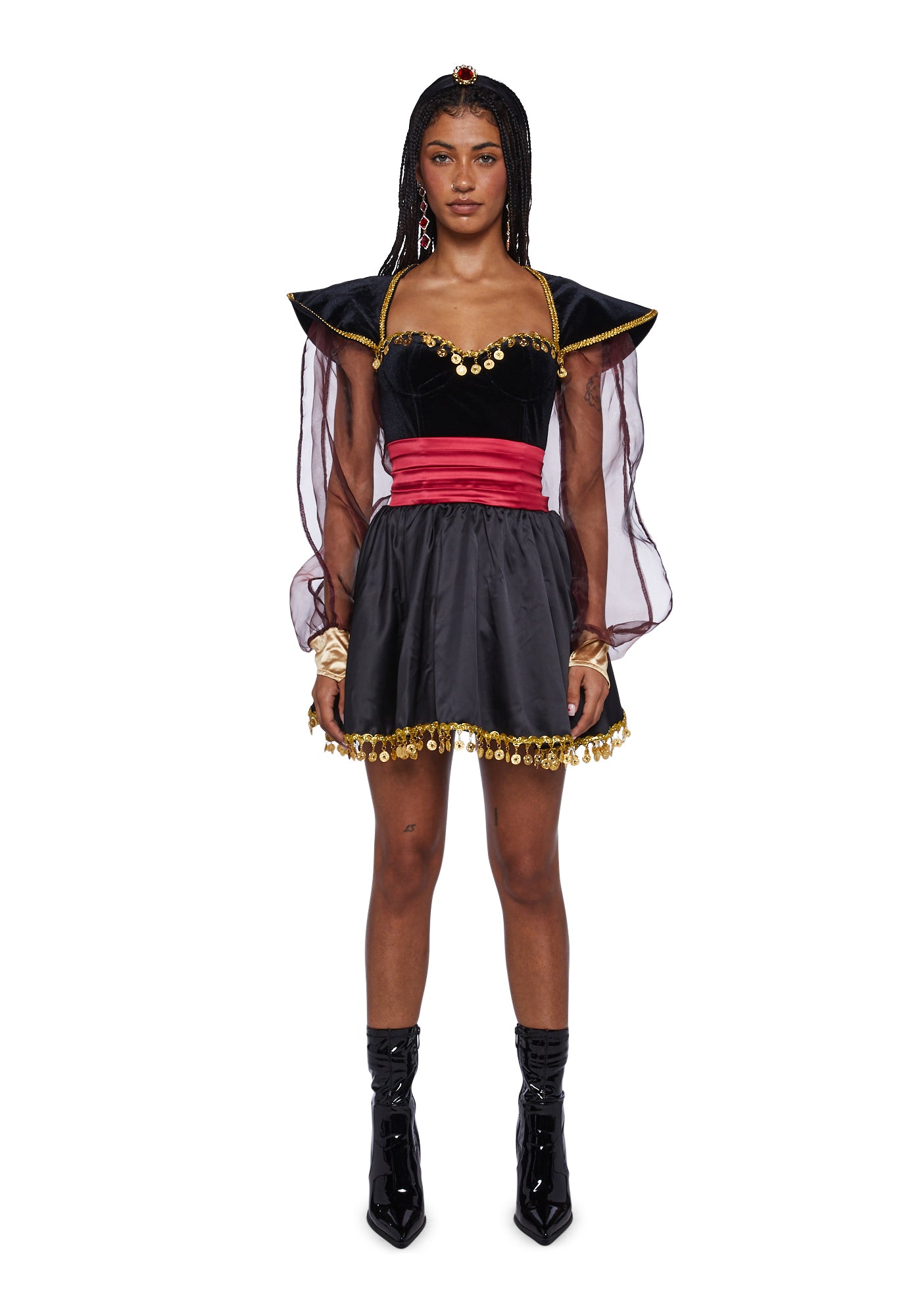 Cobra Villain Sexy Womens Halloween Costume Jafar Aladdin Costume Set Halloween - Multi Black / XX-LARGE Cobra Villain Sexy Womens Halloween Costume Jafar Aladdin Costume Set Halloween - Multi Black / XX-LARGE