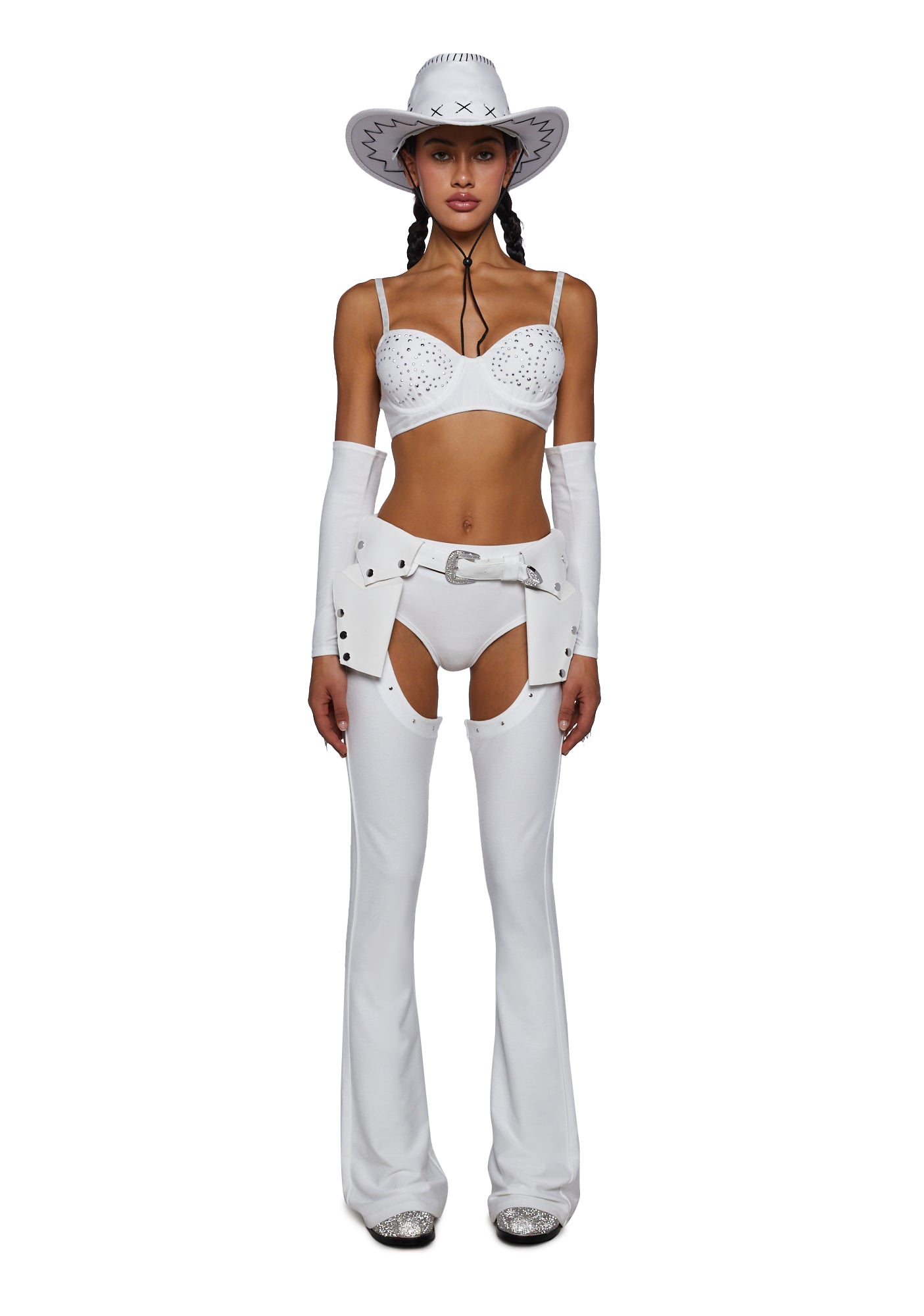 Trickz N' Treatz Howdy Bitch Cowgirl Costume - White Dolls Kill Trickz N' Treatz Howdy Bitch Cowgirl Costume - White Dolls Kill