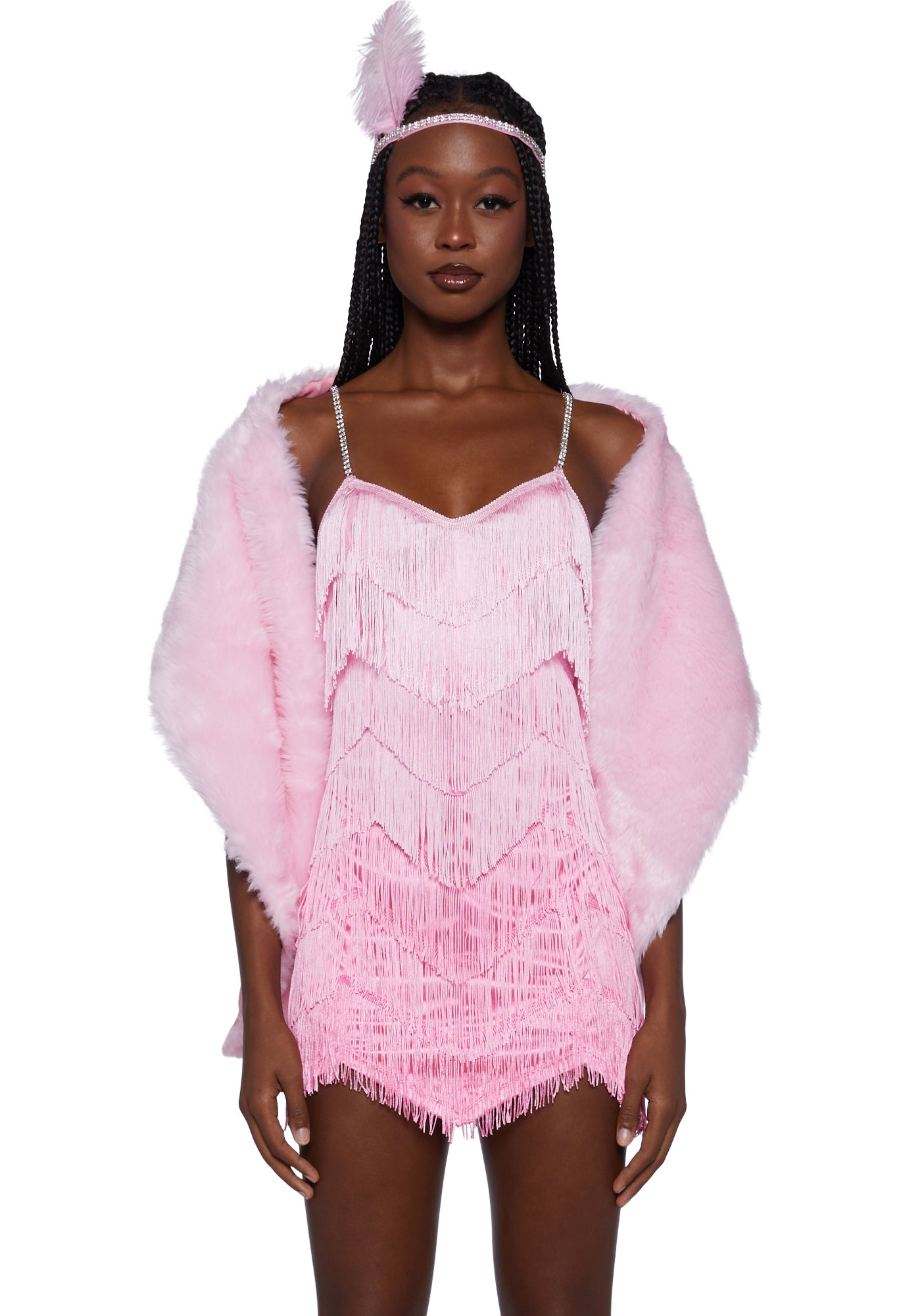 1920s Vintage Flapper Sexy Womans Halloween 20's Costume - PINK PINK / MEDIUM 1920s Vintage Flapper Sexy Womans Halloween 20's Costume - PINK PINK / MEDIUM