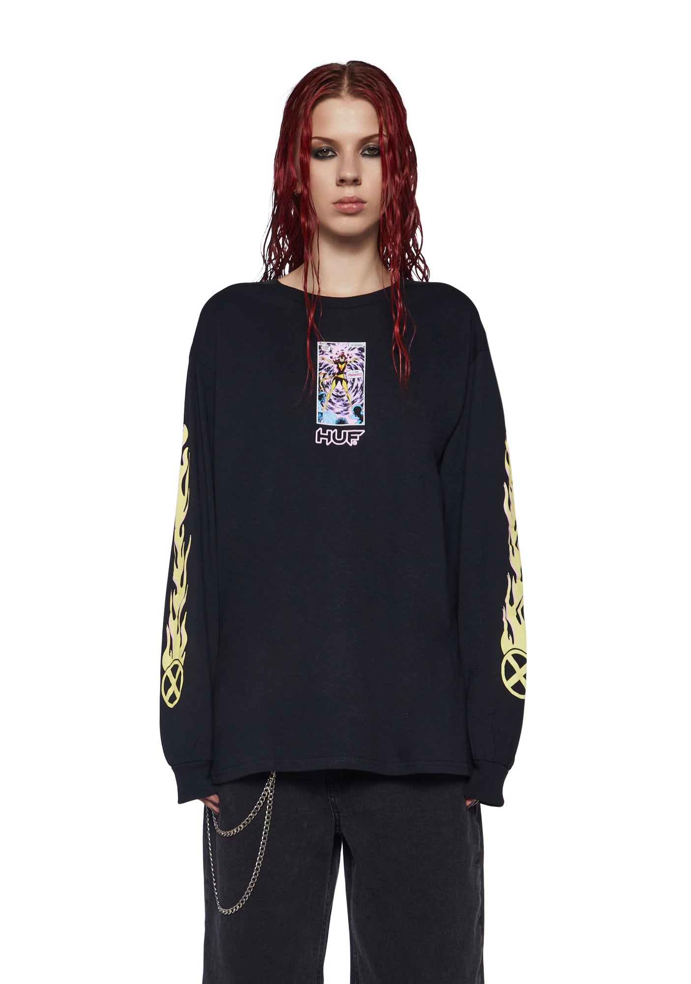 HUF Phoenix Long Sleeve Tee Black