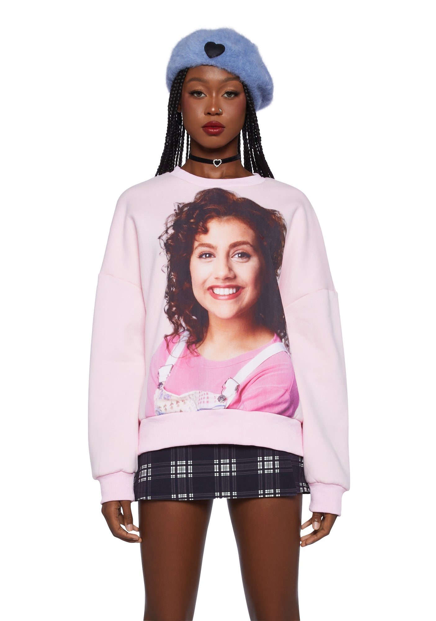 Dolls Kill x Clueless Tai Graphic Crewneck Sweatshirt Pink