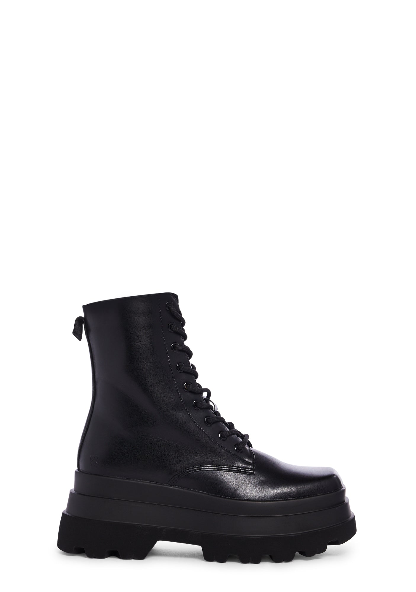 Koi Footwear Chunky Lace Up Zipper Boots - Black – Dolls Kill