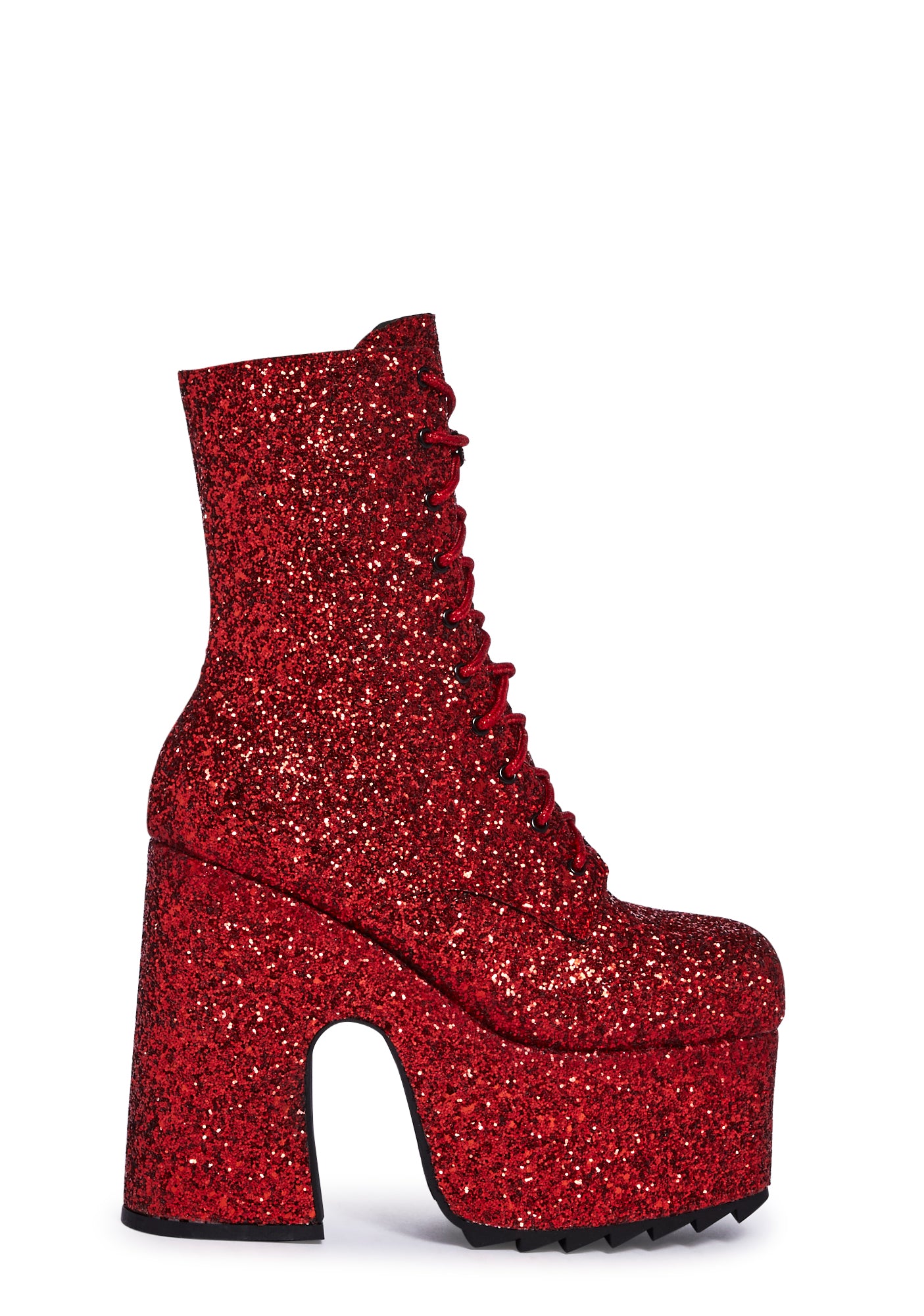 Lamoda Glitter Platform Boots Red – Dolls Kill