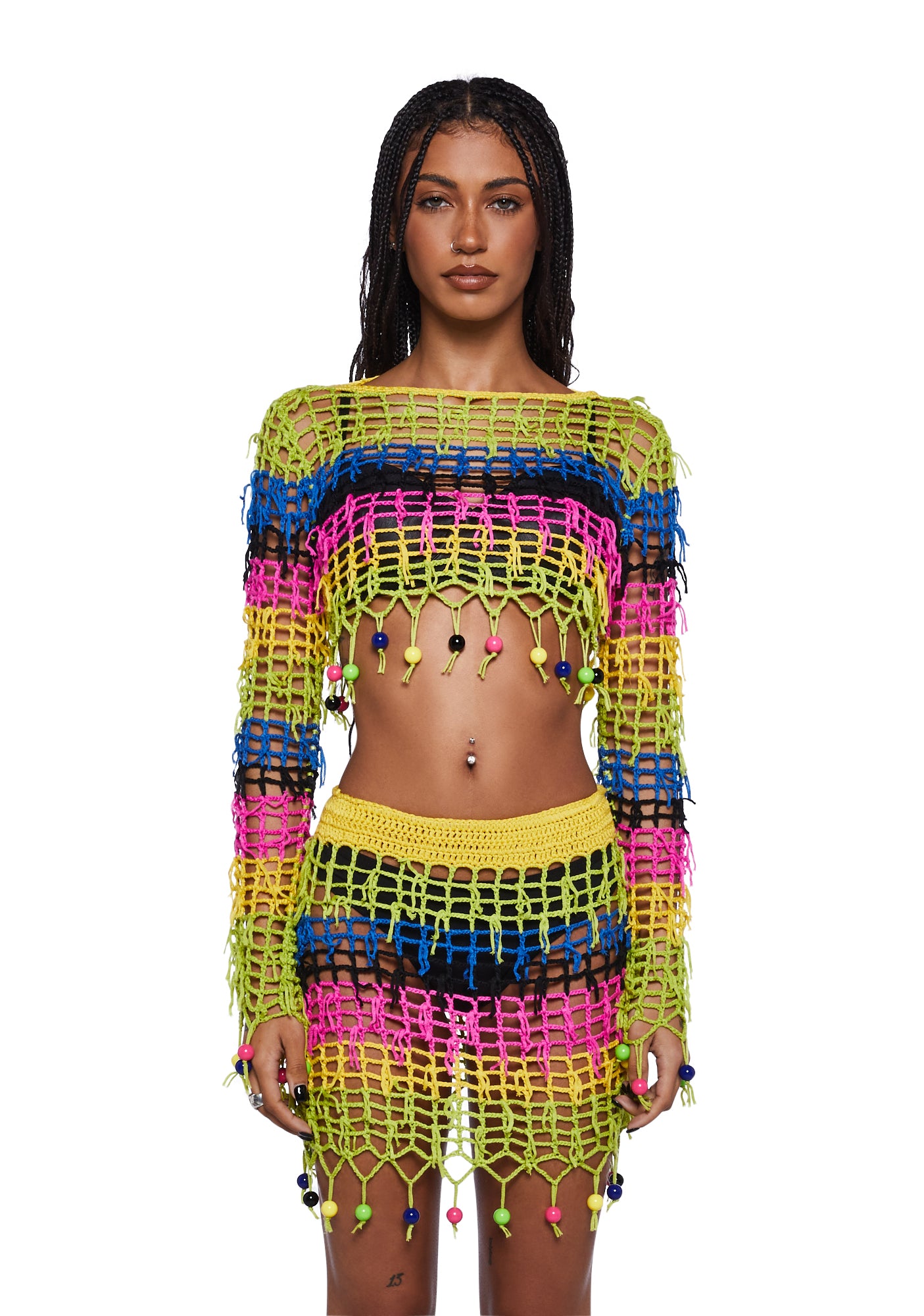 Crochet beaded top deals