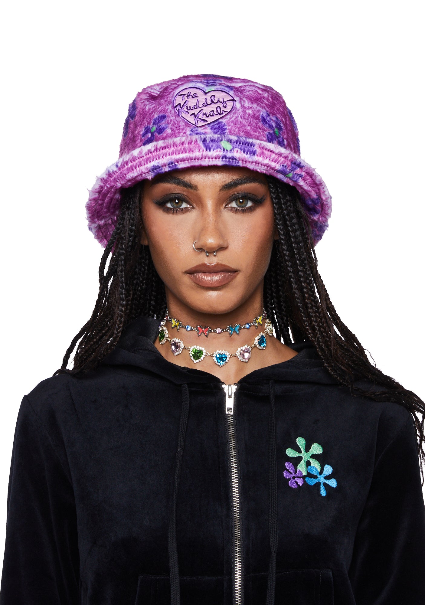 Dolls Kill x Spongebob The Kuddly Krab Fuzzy Bucket Hat Purple