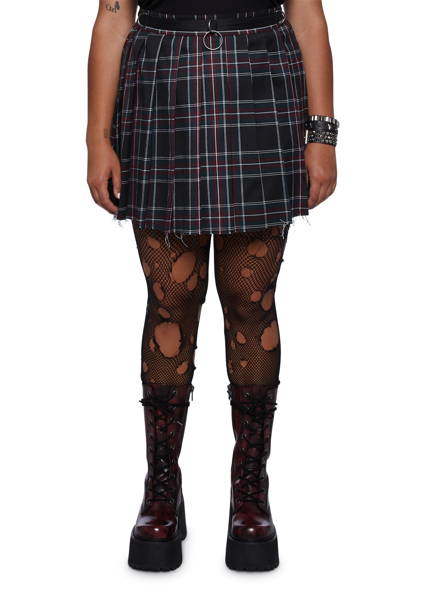 Plus size plaid skirt dolls kill hot sale