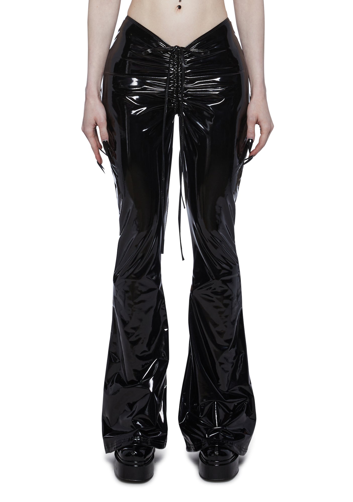 Flare vinyl pants hotsell