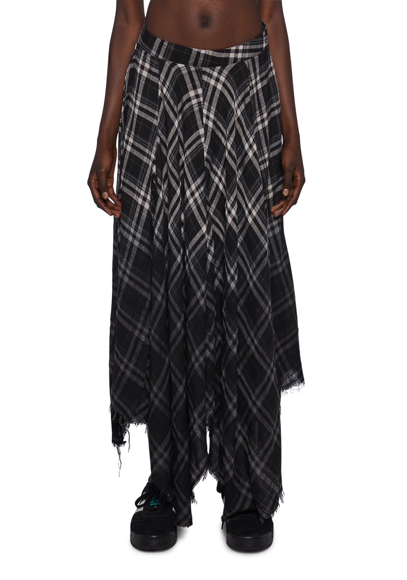 Current Mood Ombre Plaid Low Rise Maxi Skirt Multi