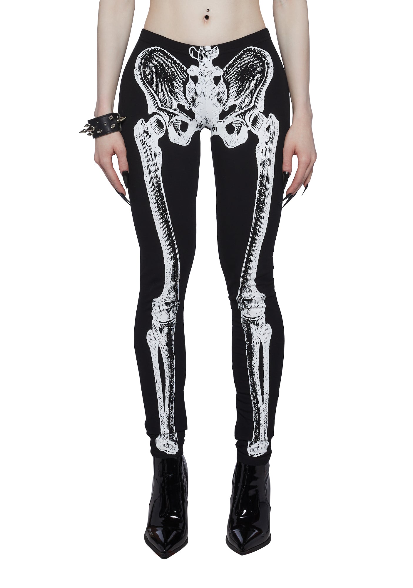Trickz N Treatz Bone Rattler Low Rise Leggings Black Medium