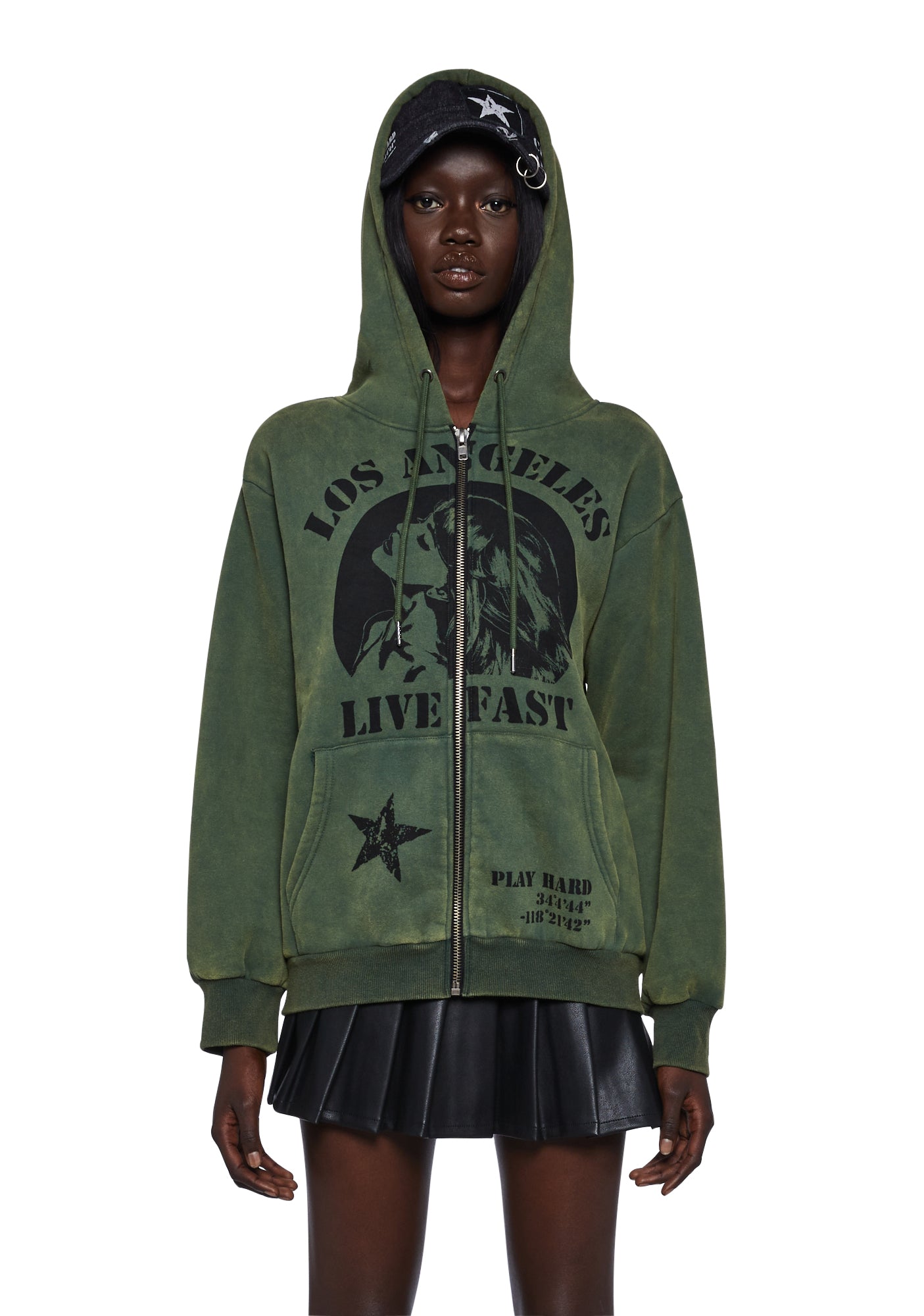Green graphic hoodie clearance