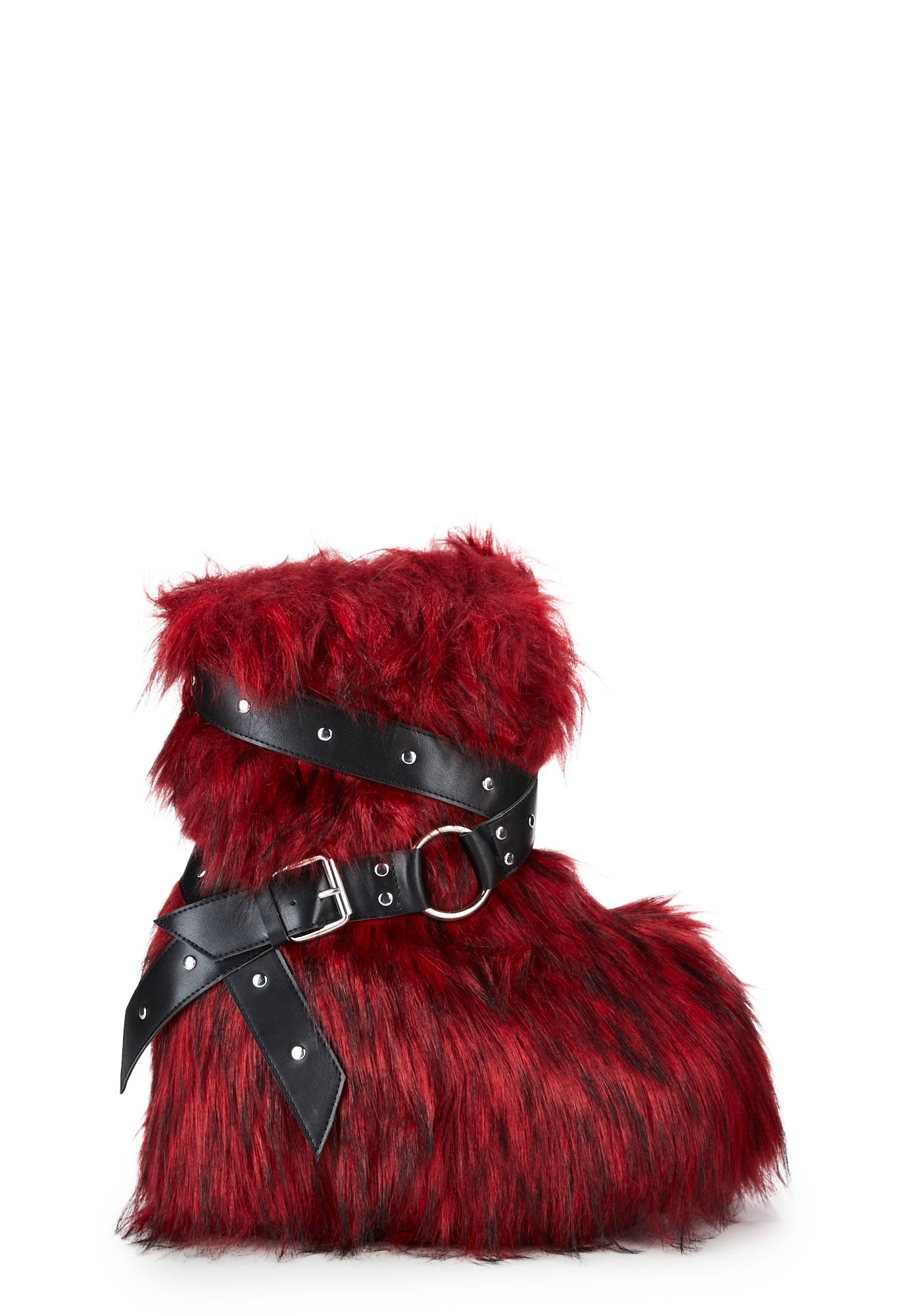 Red fur boots top