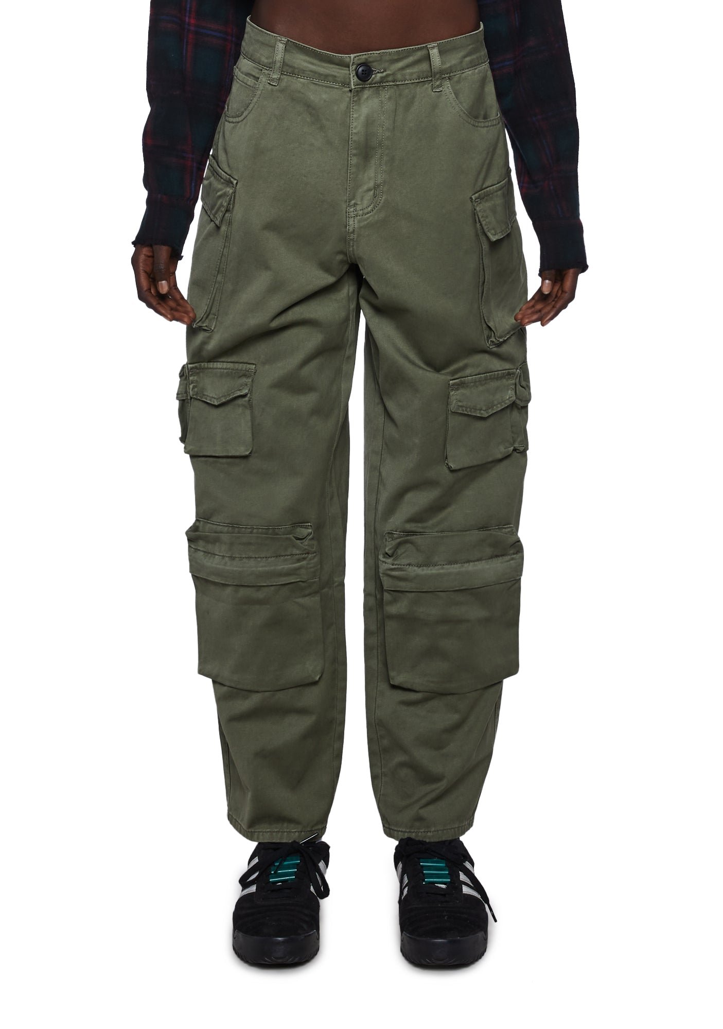 Current Mood Low Rise Tapered Cargo Pants Green Dolls Kill