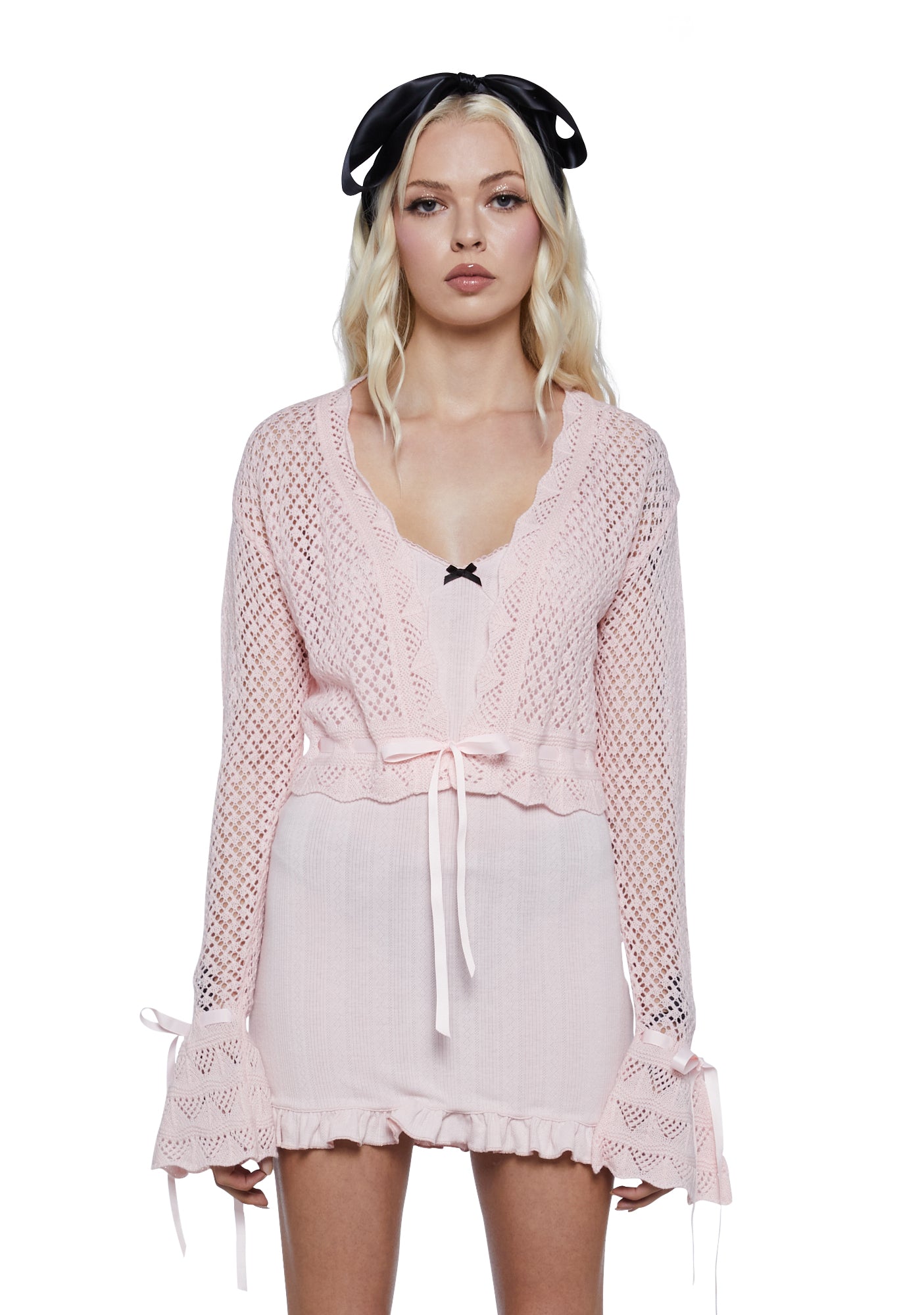 Pink sheer cardigan on sale