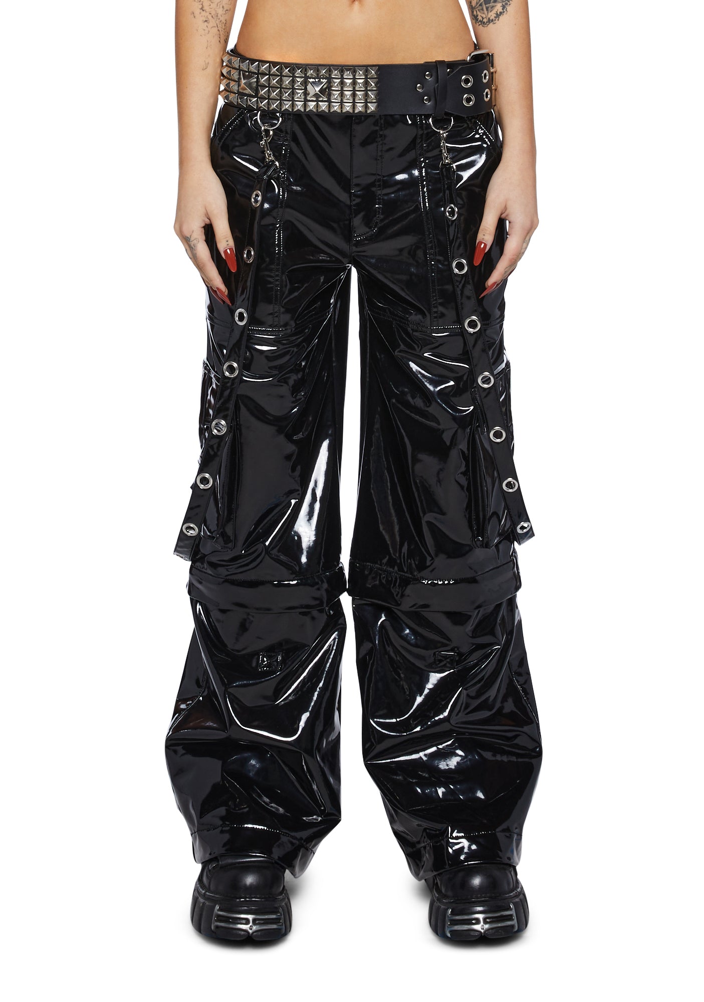 Pvc lace up trousers on sale