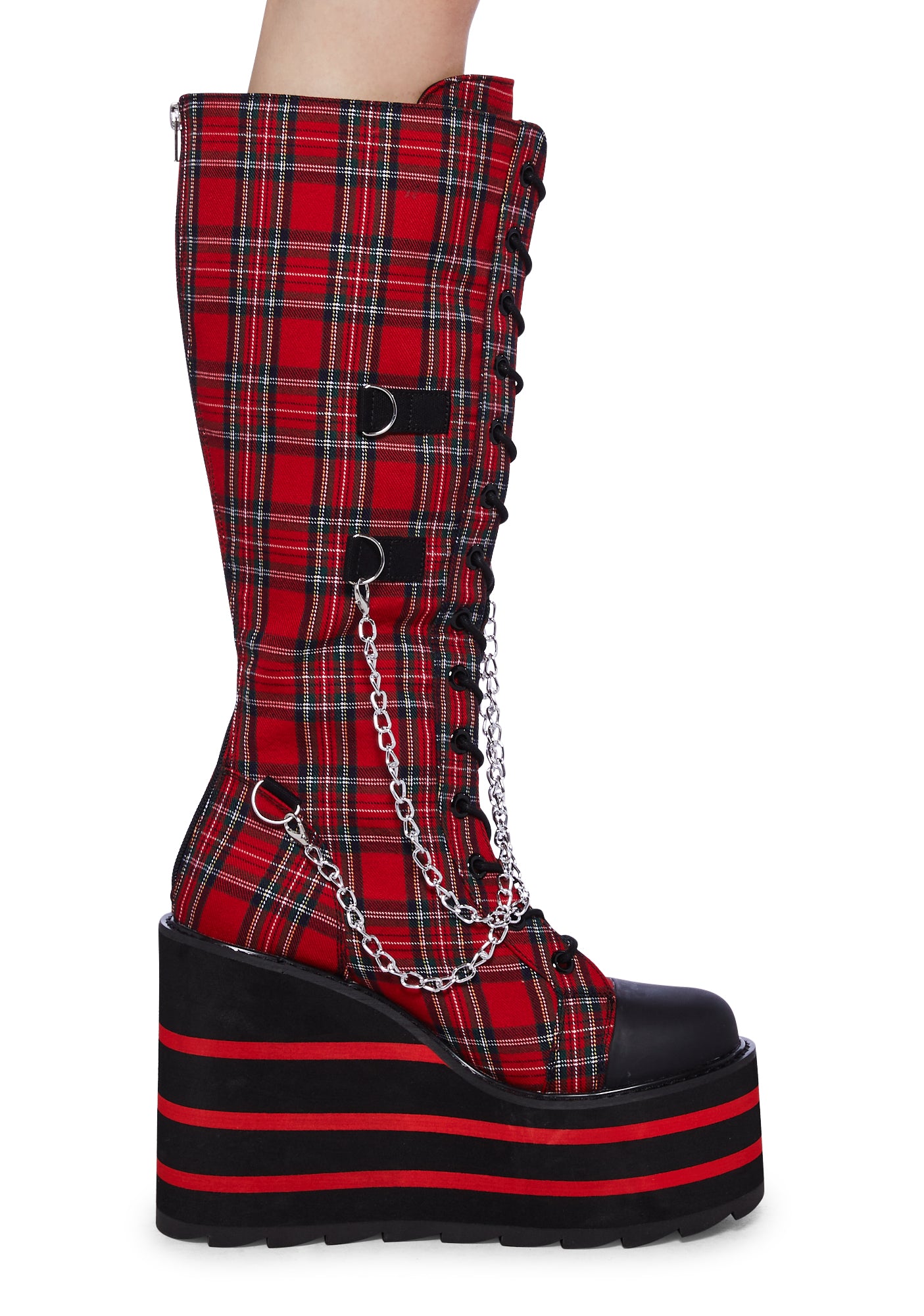 Red plaid cheap booties