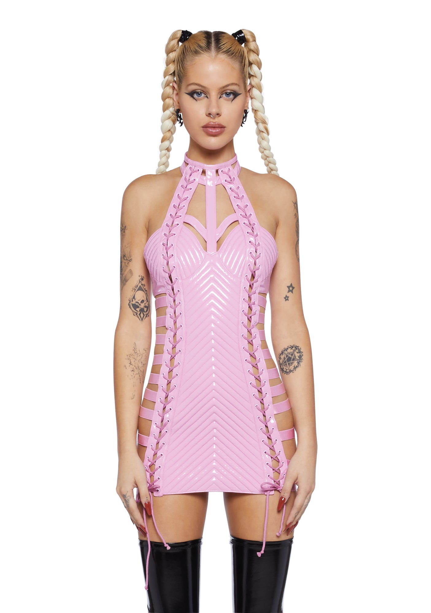 Club Exx Padded Cut Out Mini Dress Pink Dolls Kill