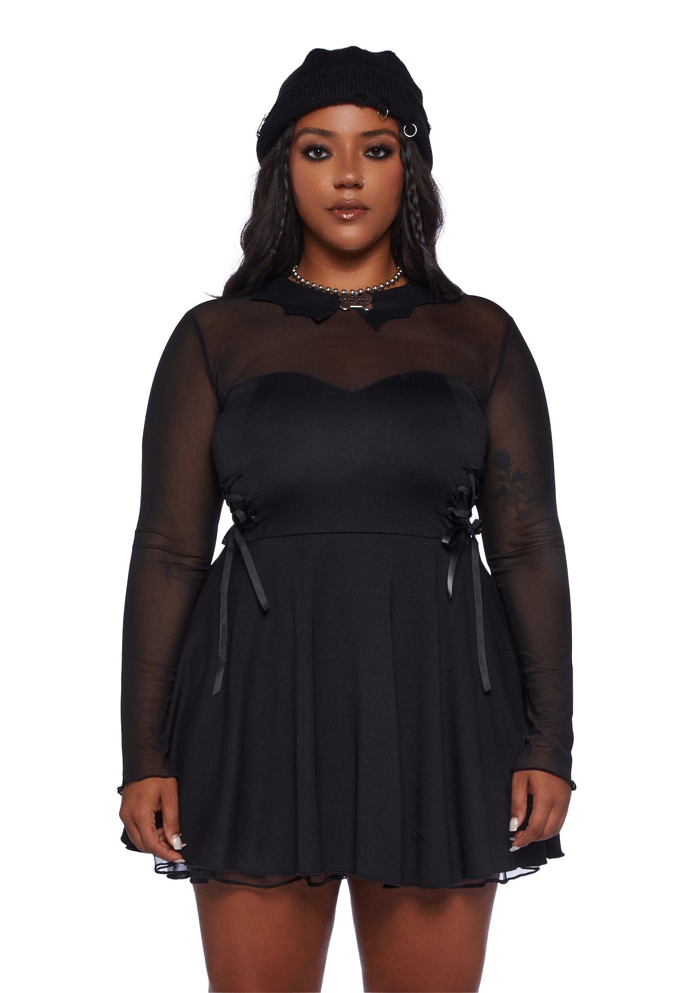 Plus Size The Grave Girls Mini Dress- Black Dolls Kill Plus Size The Grave Girls Mini Dress- Black Dolls Kill