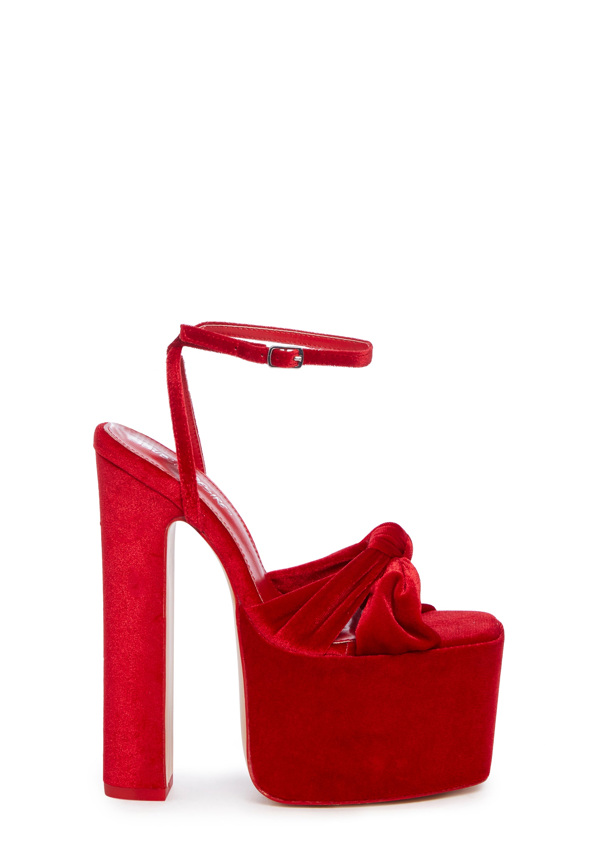 Public Desire Velvet Platform Heels Red Dolls Kill