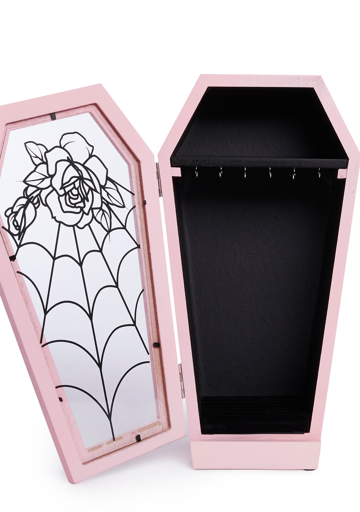 Dolls Home Coffin Rose Jewelry Box - Pink