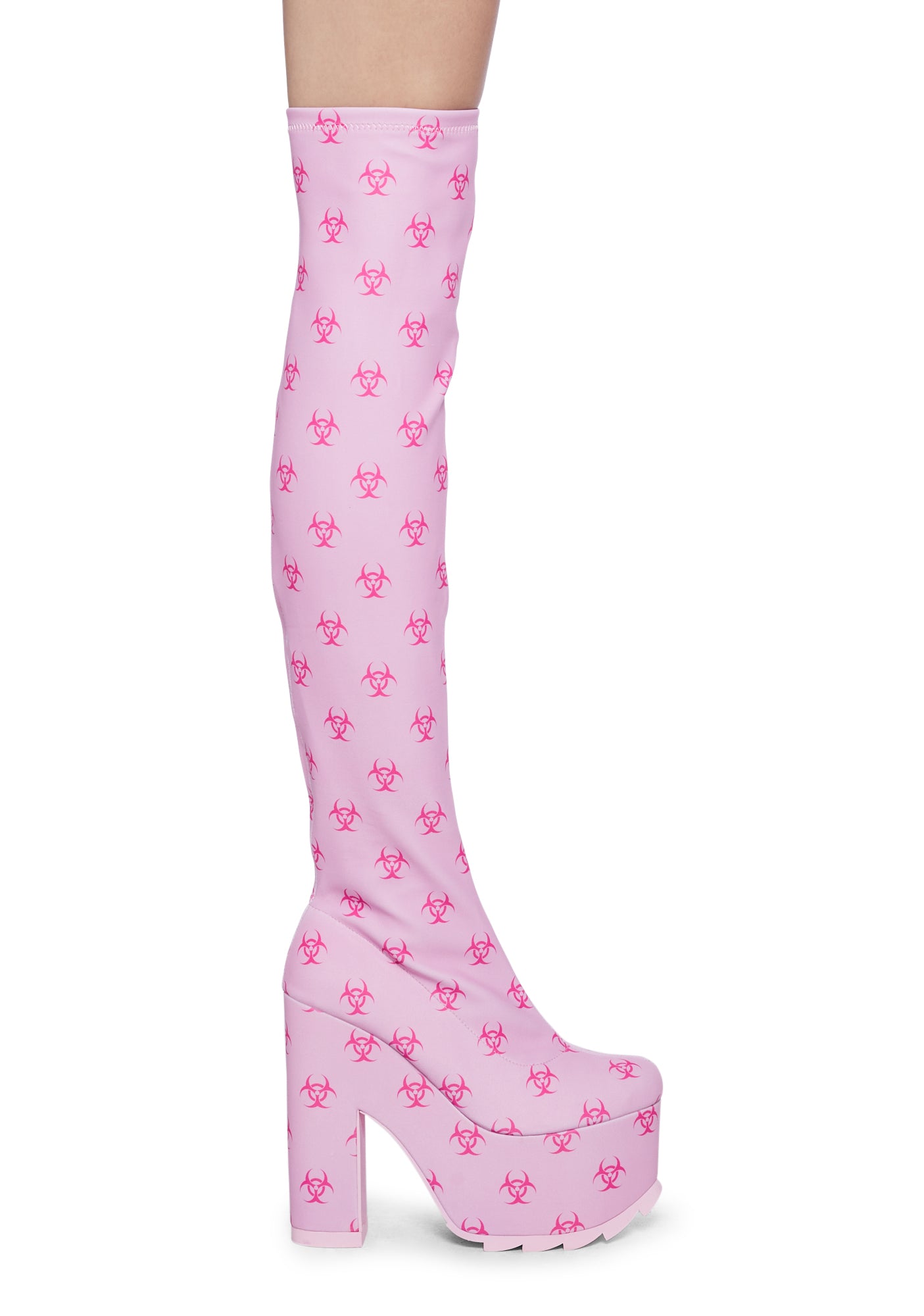 Thigh high pink store boots