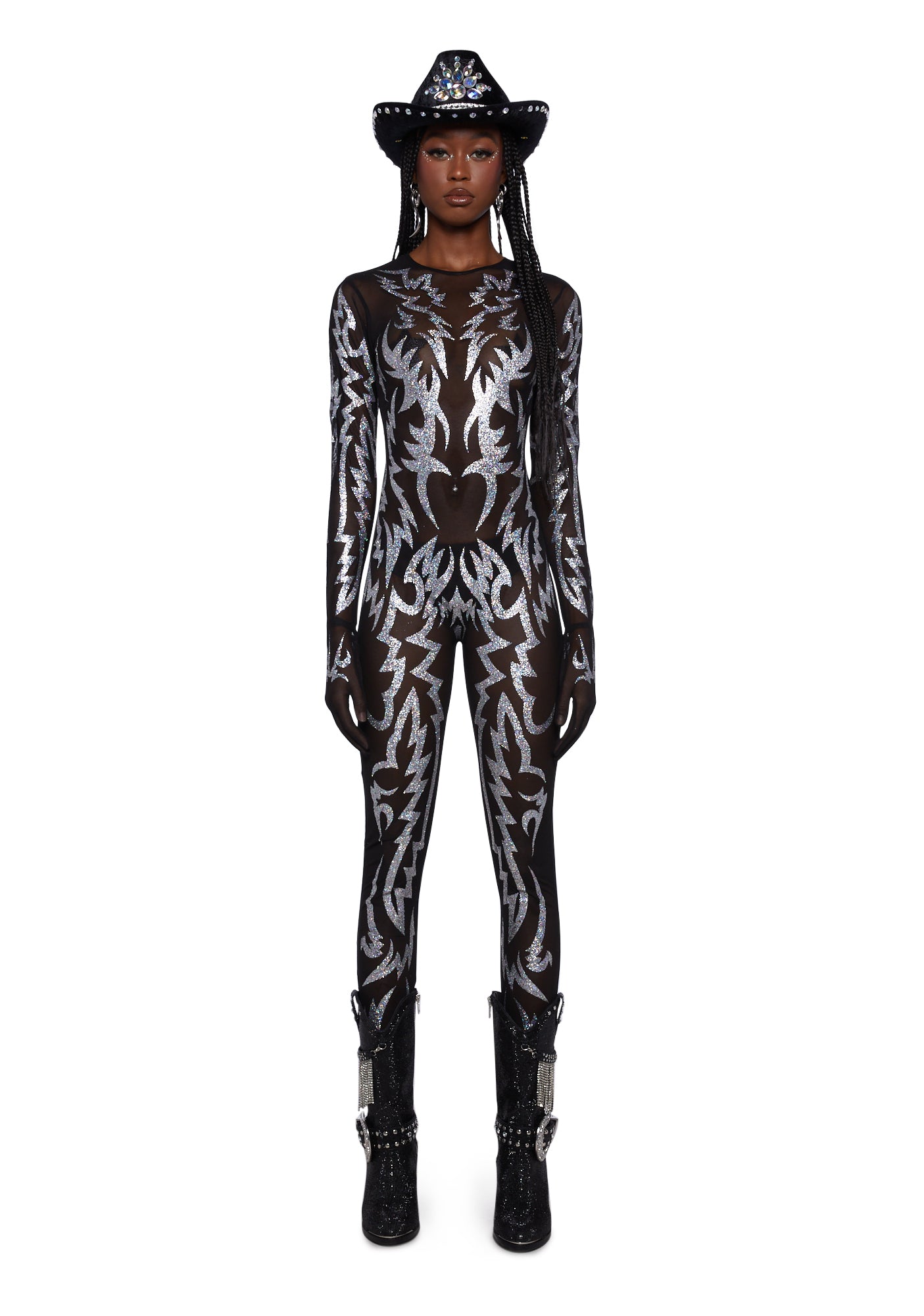 Glitter catsuit sale