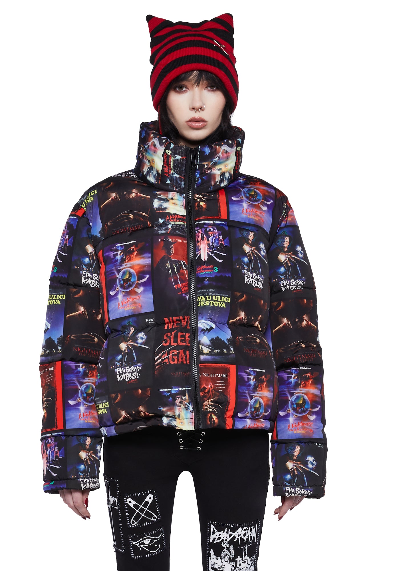 Dolls Kill X WB Horror Bomber Jacket Multi