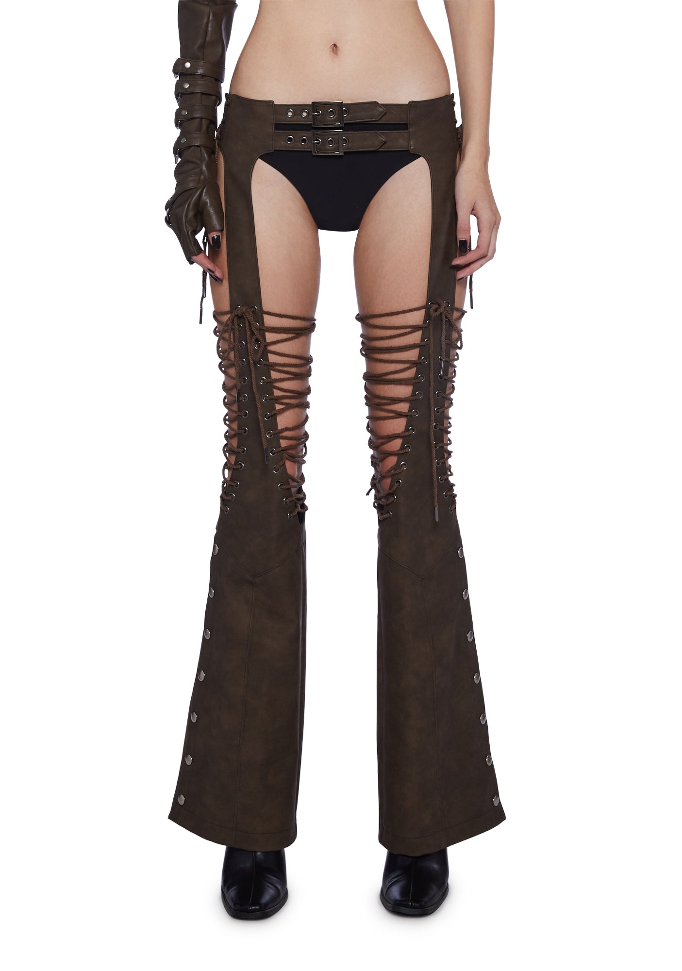 Darker Wavs Vegan Leather Lace Up Chaps