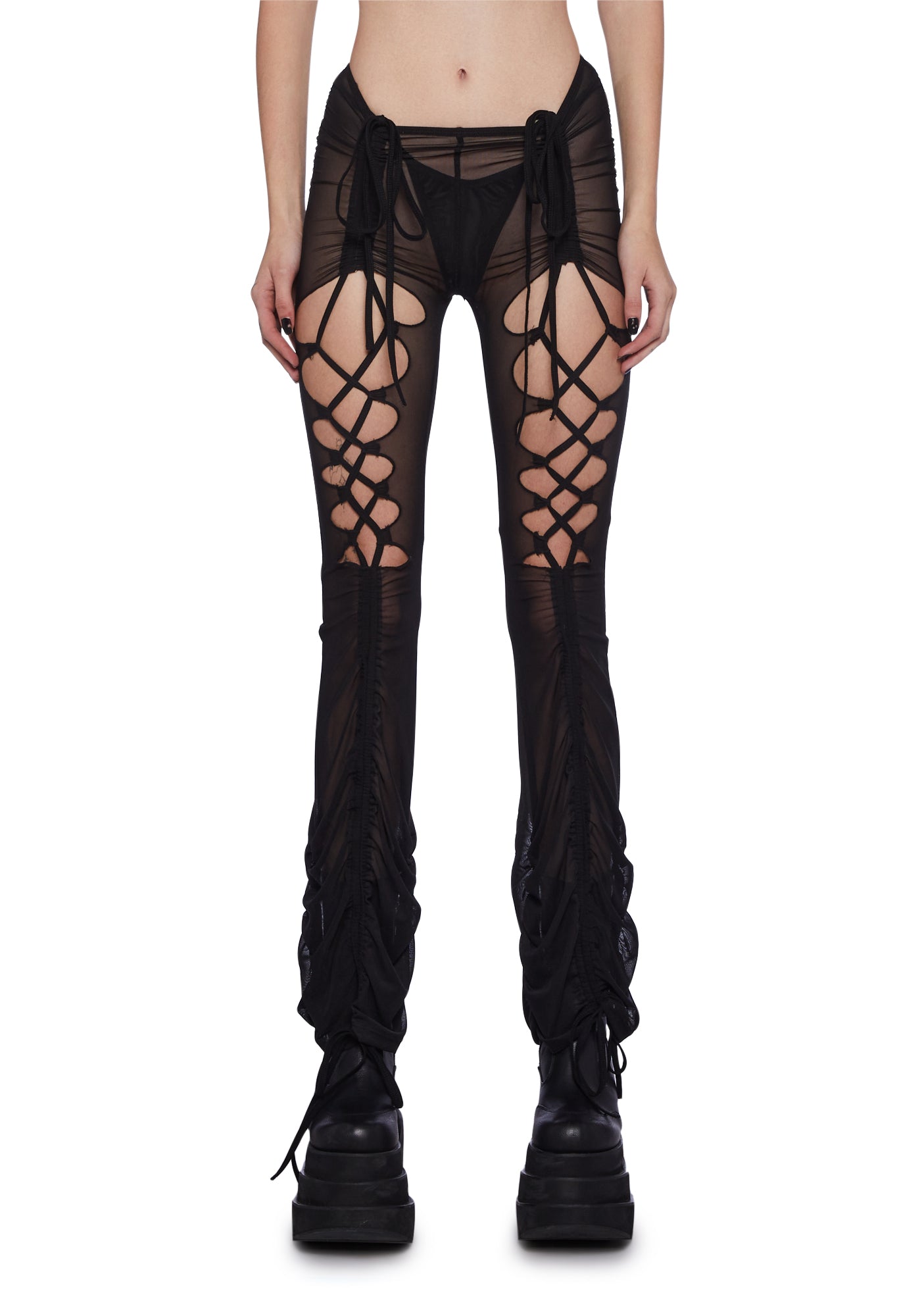 Mesh best sale ruched pants