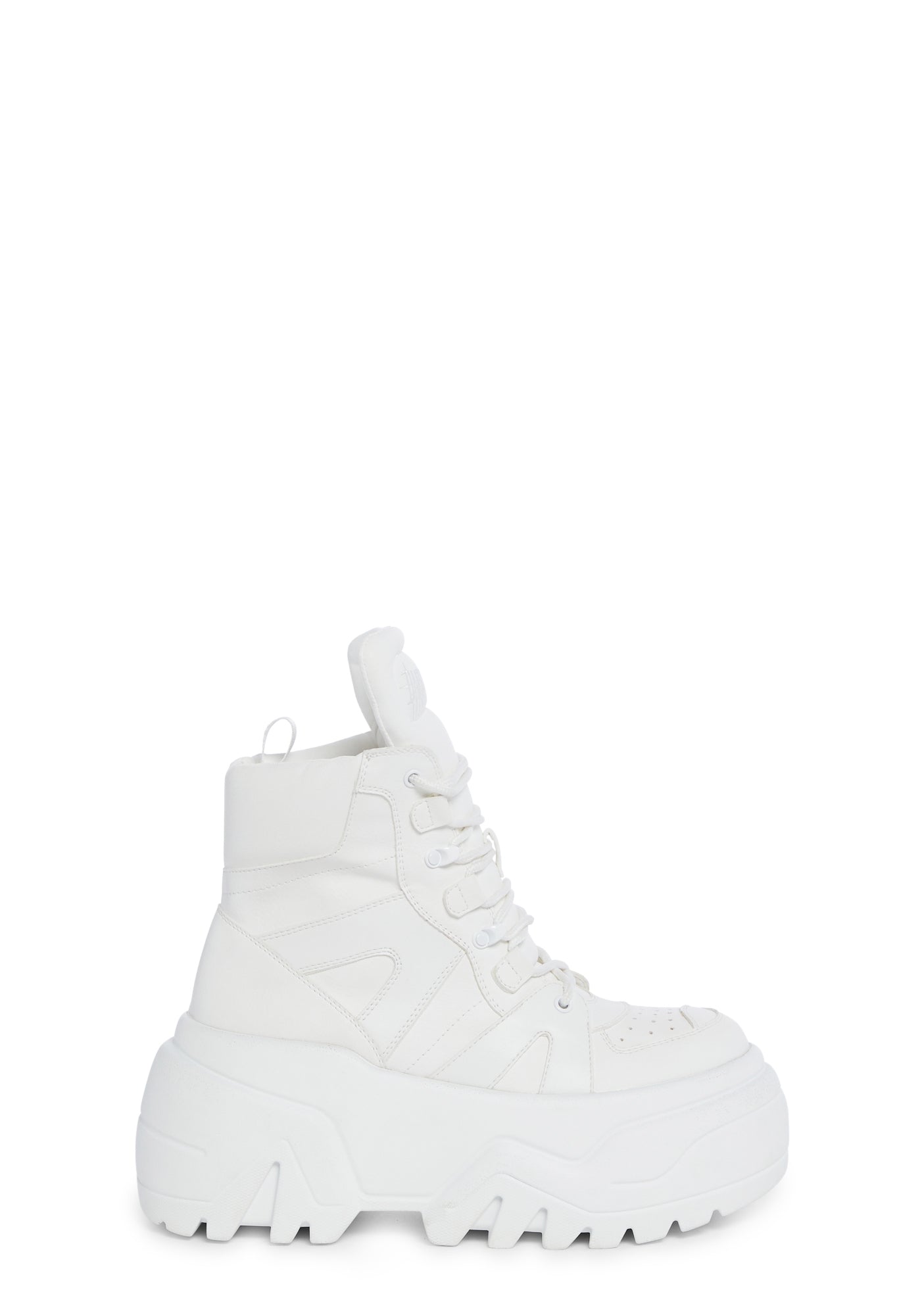 Darker Wavs Vegan Leather High Top Platform Sneakers White Dolls Kill