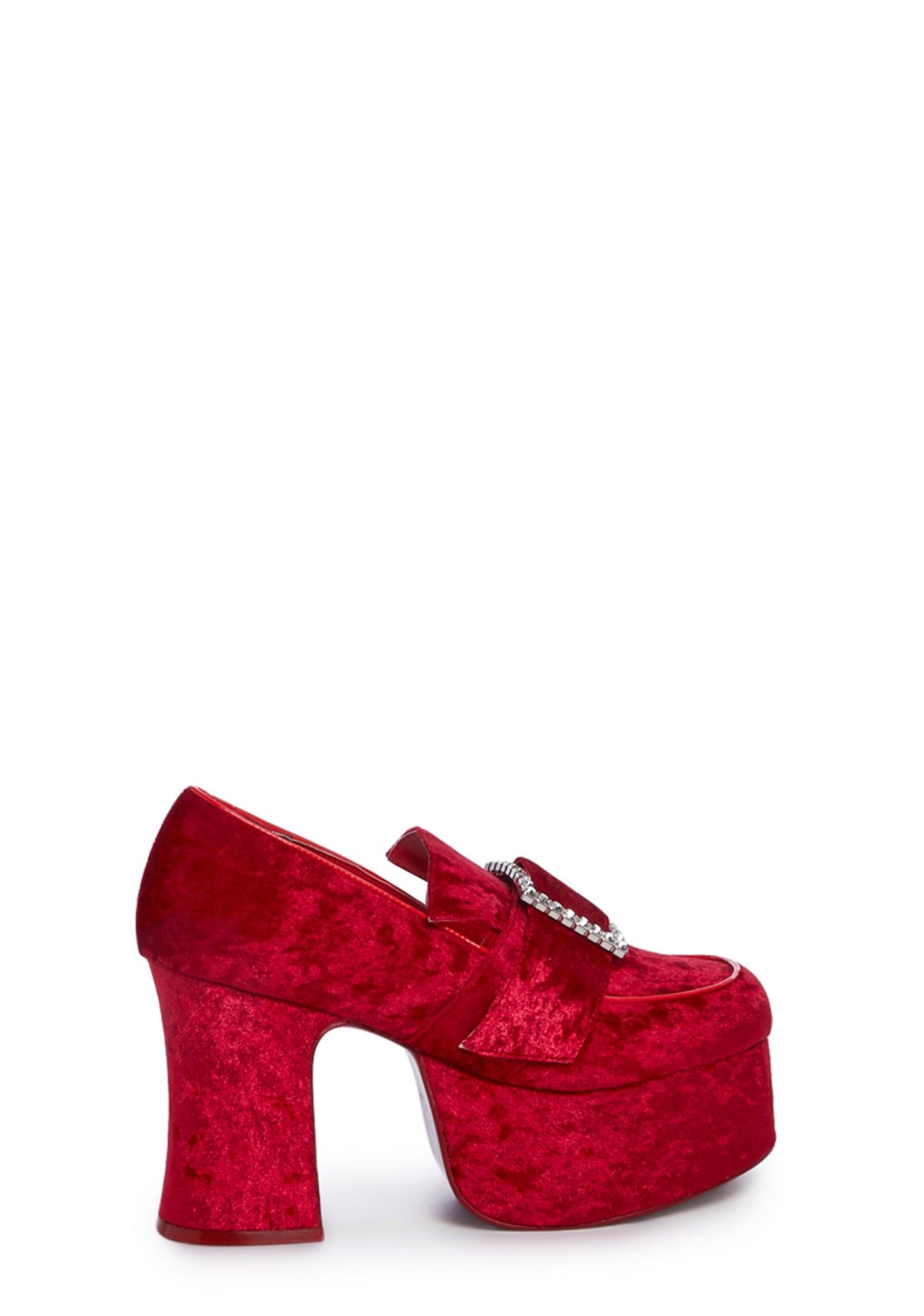 Y.R.U. Deelite Qrystal Oxford Platforms Red Red US 11