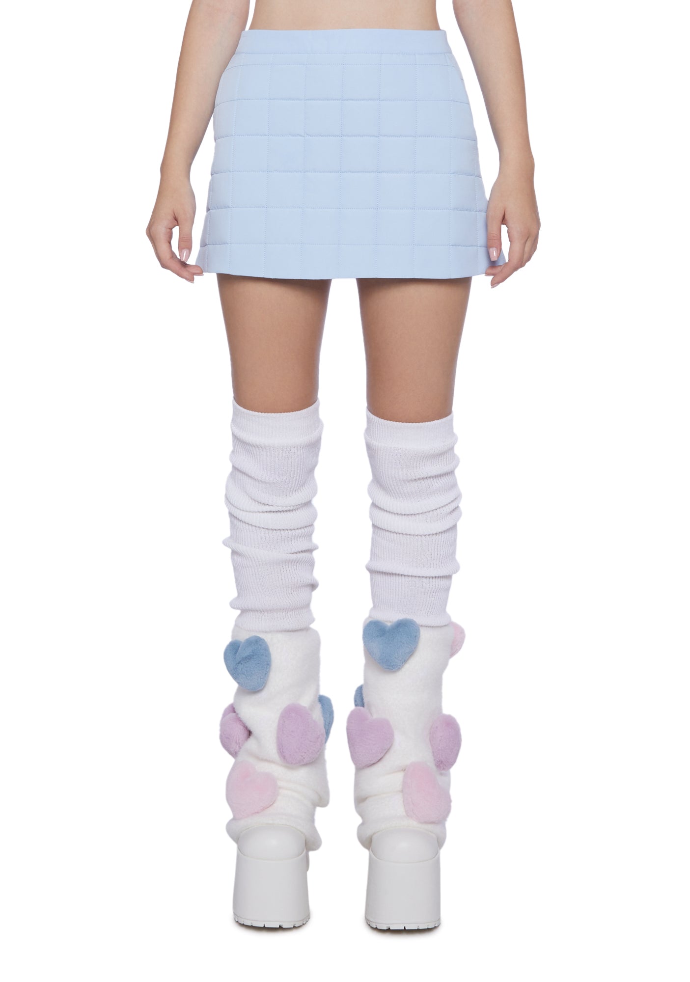Express light top blue skirt